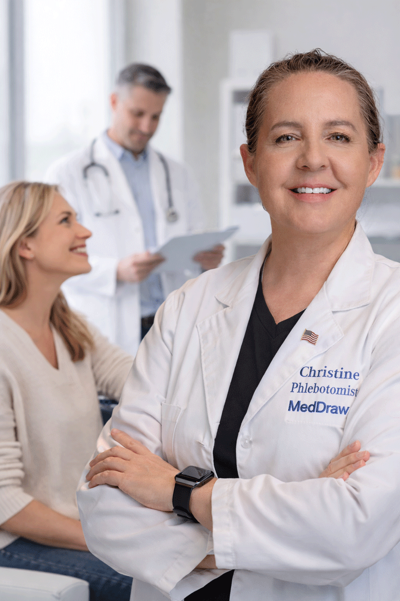 Christine in a medical setting